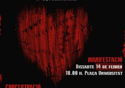 Marchas feministas contra el feminicidio en el día de los enamorados