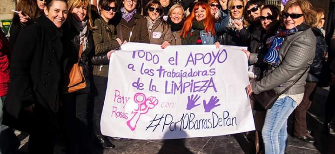 Gran acto de apoyo a las trabajadoras de la limpieza de Aragón