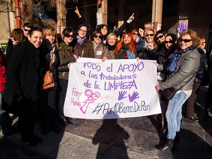 Gran acto de apoyo a las trabajadoras de la limpieza de Aragón