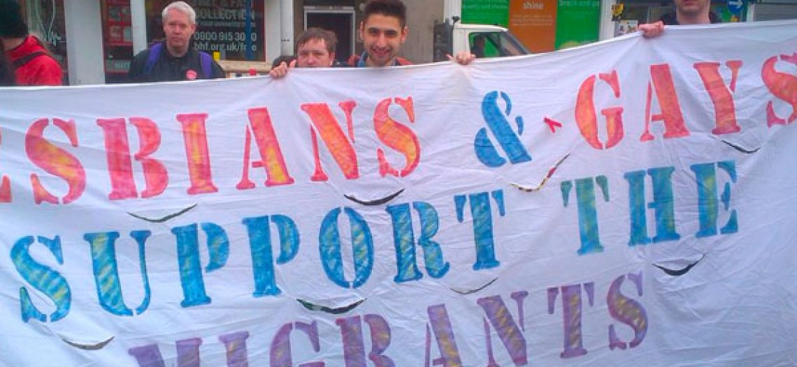 Lesbianas y Gays en apoyo a los migrantes (LGSM) contra leyes racistas