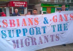 Lesbianas y Gays en apoyo a los migrantes (LGSM) contra leyes racistas