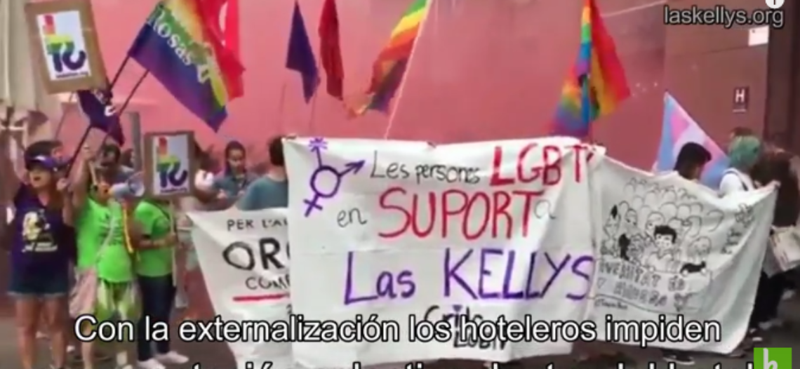 [Video] Crida LGTBI y Pan y Rosas con Las Kellys y no con los hoteleros